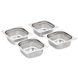 Vidaxl gastronormbakken 12 pc gn 1 6 65 mm en acier inoxydable