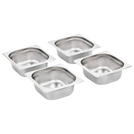 Vidaxl gastronormbakken 12 pc gn 1 6 65 mm en acier inoxydable