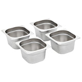 Vidaxl gastronormbakken 12 pc gn 1 6 100 mm en acier inoxydable