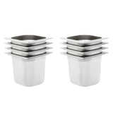Vidaxl gastronormbakken 8 pc gn 1 6 150 mm en acier inoxydable