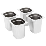 Vidaxl gastronormbakken 8 pc gn 1 6 200 mm en acier inoxydable