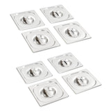 Couvercles Vidaxl 8 pcs pour GN 1 6 bols inox