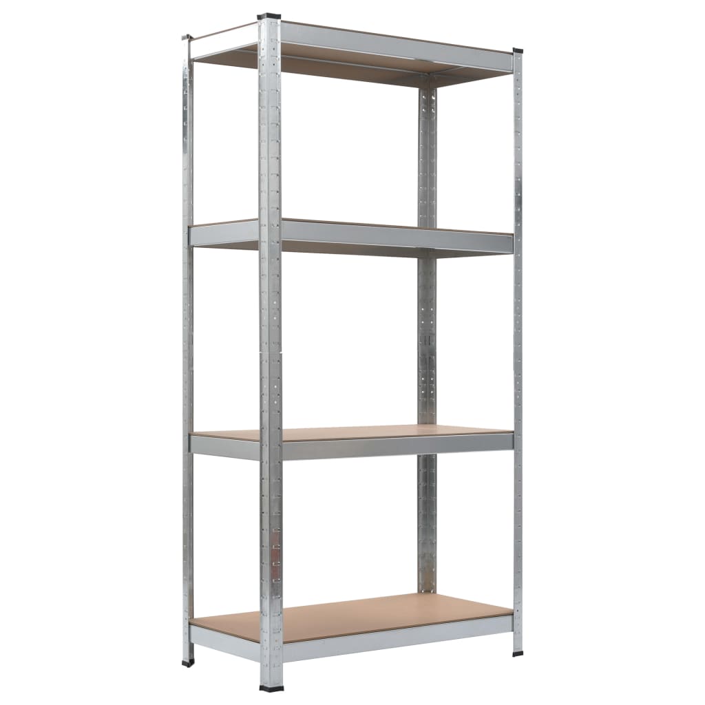 Rack de stockage Vidaxl 4 couches 2 st en acier en bois transformé en argent coloré