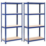 Vidaxl Storage Racks 2 St 80x40x160 cm stål og MDF blå