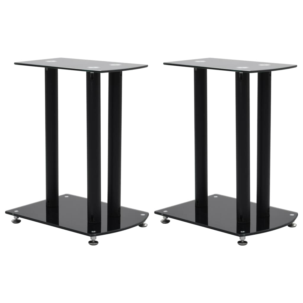 VidaXL Speaker standaard 2 st aluminium veiligheidsglas zwart