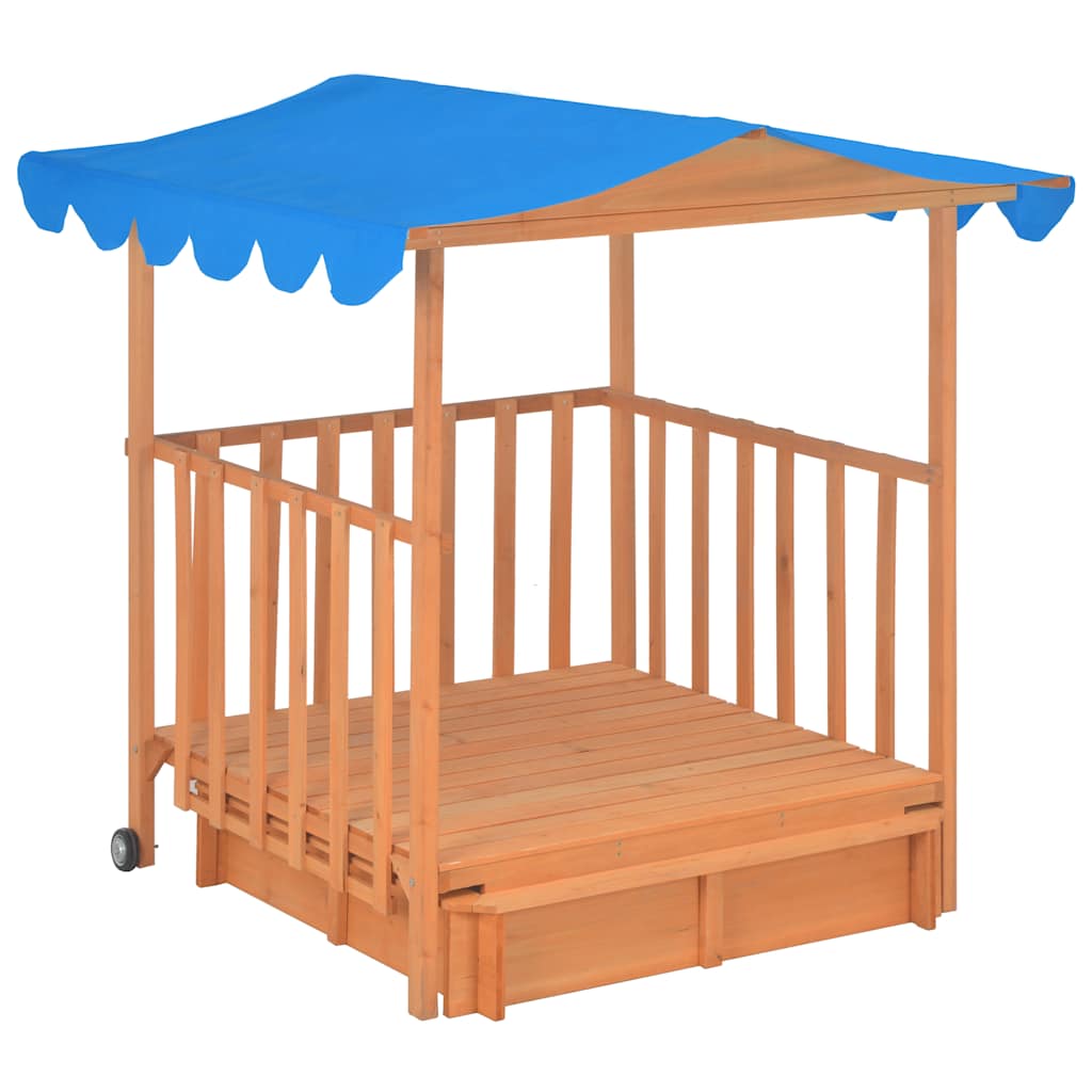 Vidaxl Playhouse para niños con Sandbox UV50 Pinewood Blue