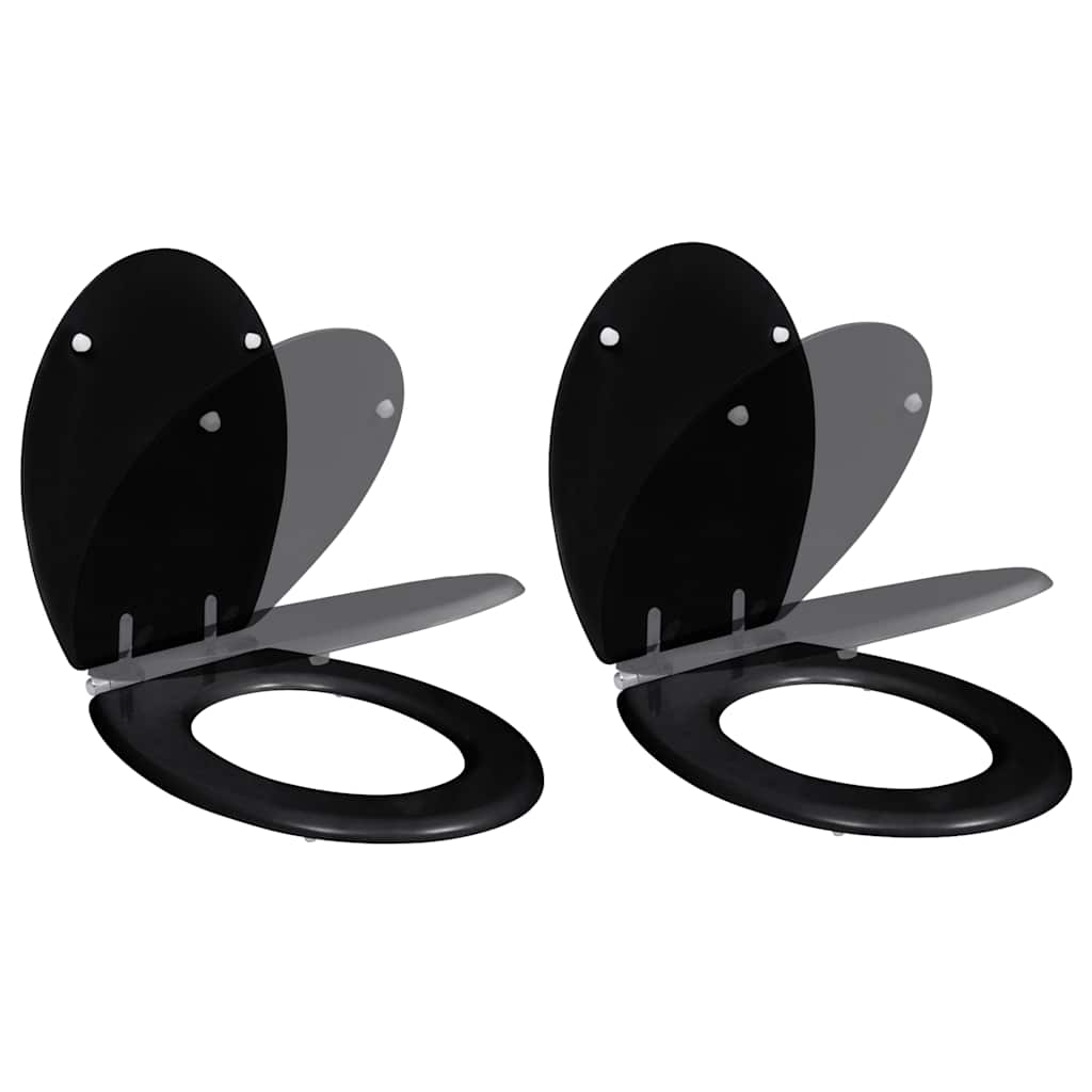 Vidaxl toilet seat with soft-close cover 2 st mdf black