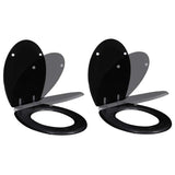 Vidaxl toilet seat with soft-close cover 2 st mdf black
