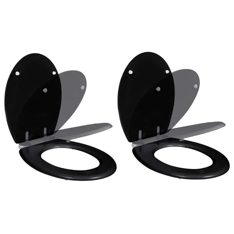 Vidaxl toilet seat with soft-close cover 2 st mdf black