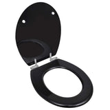 Vidaxl toilet seat with soft-close cover 2 st mdf black