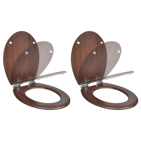 Vidaxl Toilet Seat avec couvercle de serre doux 2 ST MDF Brown