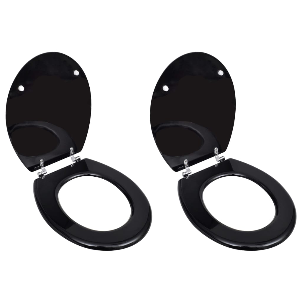 Vidaxl Toilet Seats avec couvercles 2 st MDF noir