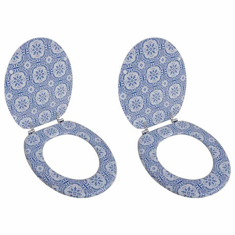 Vidaxl sièges de toilette avec couvercles 2 pcs porcelaine MDF