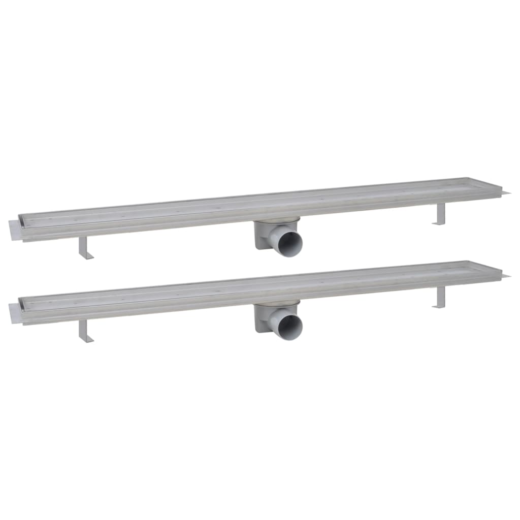 VIDAXL DROUNA DOCHIA DEGLI 2 PC Rettangolare 930x140 mm in acciaio inossidabile