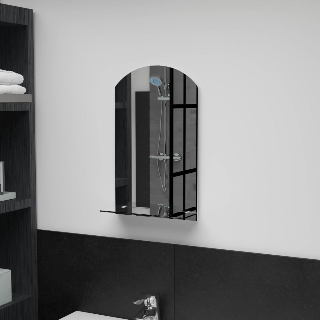 Miroir mural Vidaxl avec étagère de 30x50 cm en verre durci