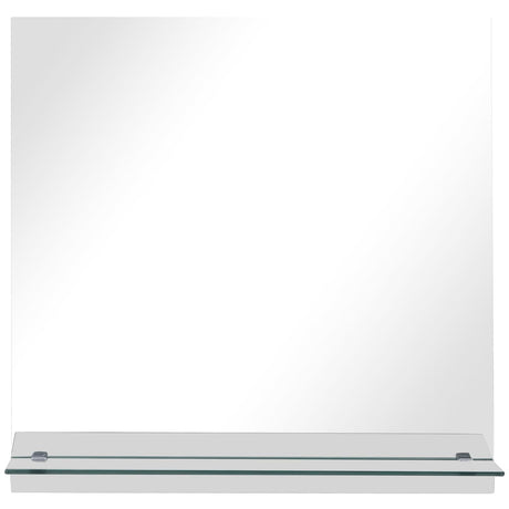 Miroir mural Vidaxl avec étagère 50x50 cm Verre durcie