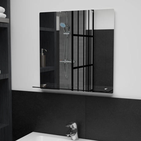 Miroir mural Vidaxl avec étagère 50x50 cm Verre durcie