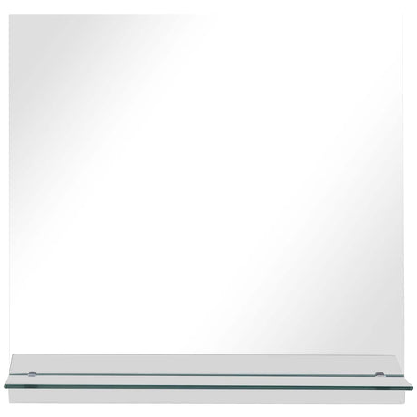 Miroir mural Vidaxl avec étagère 60x60 cm Verre durcie