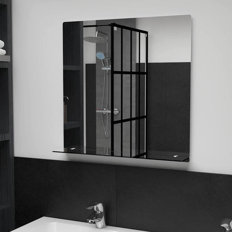 Miroir mural Vidaxl avec étagère 60x60 cm Verre durcie