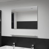 Miroir mural Vidaxl avec étagère 80x60 cm Verre durcie