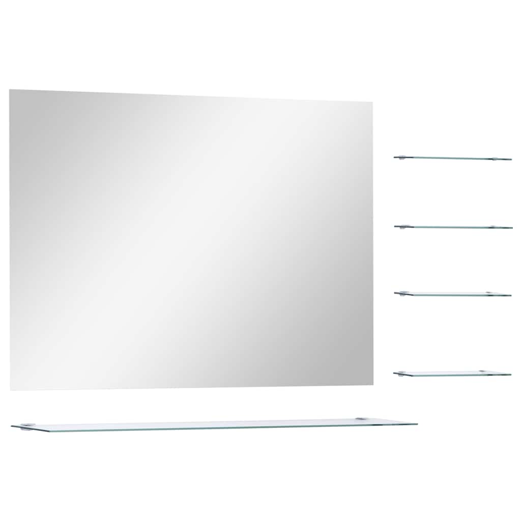 Miroir mural Vidaxx avec 5 étagères 80x60 cm argenté
