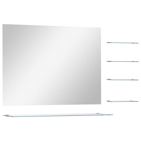Miroir mural Vidaxx avec 5 étagères 80x60 cm argenté