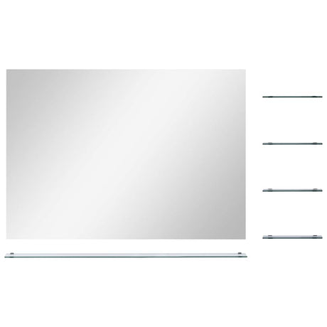 Miroir mural Vidaxx avec 5 étagères 80x60 cm argenté
