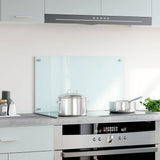 Vidaxl Splash Screen Kitchen 70x40 cm Verre labouré blanc