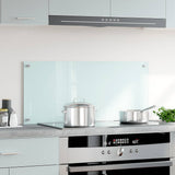 Vidaxl Splash Screen Kitchen 90x40 cm Verre labouré blanc