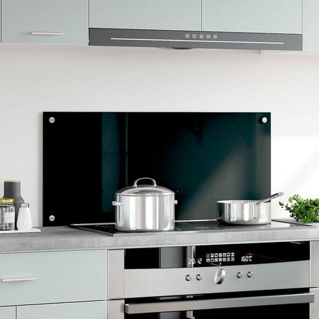 Vidaxl Splash Screen Kitchen 90x40 cm en verre durci noir