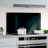 Vidaxl Splash Screen Kitchen 90x50 cm Verre durcie noir