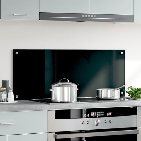Vidaxl Splash Screen Kitchen 100x40 cm Termin Verre noir