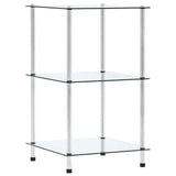 Vidaxl kastje 3-laags 40x40x67 cm gehard glas transparant