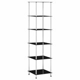 Vidaxl kastje 6-laags 40x40x160 cm gehard glas zwart
