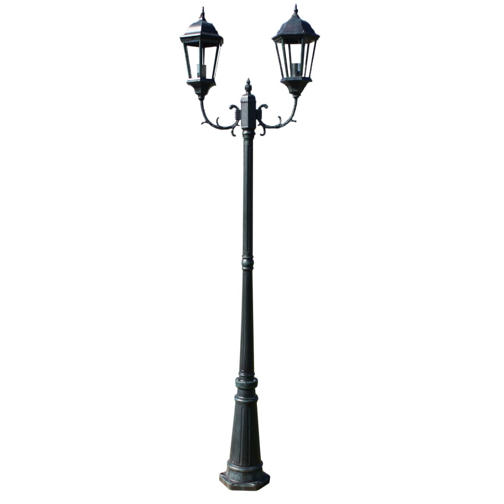 Vidaxl Garden Lantern med 2 armar 230 cm aluminium mörkgrön svart