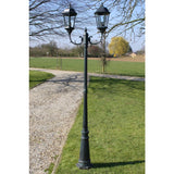 Vidaxl Garden Lantern med 2 armar 230 cm aluminium mörkgrön svart