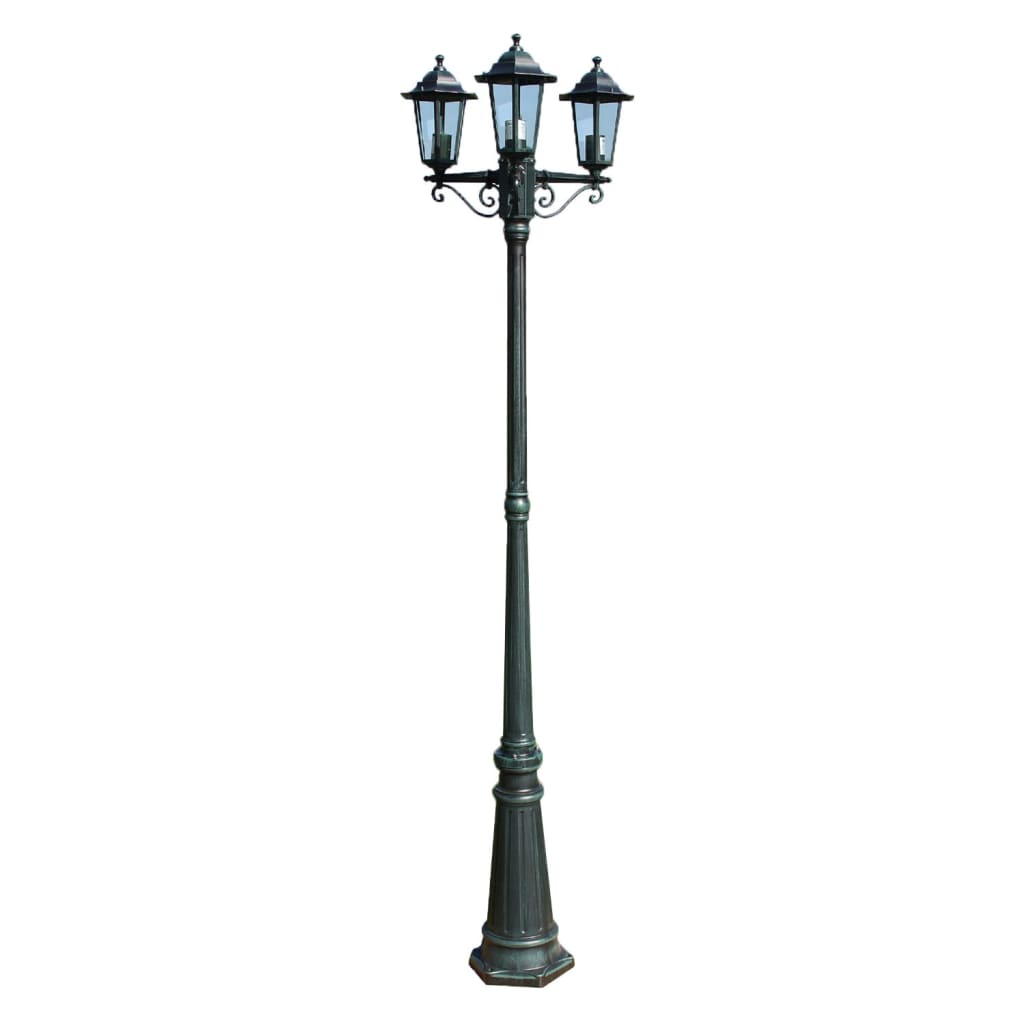 Vidaxl Garden Lanterne avec 3 bras 215 cm en aluminium vert foncé noir