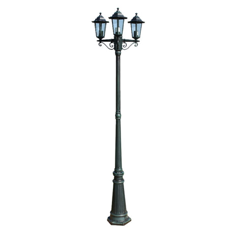 Vidaxl Garden Lanterne avec 3 bras 215 cm en aluminium vert foncé noir