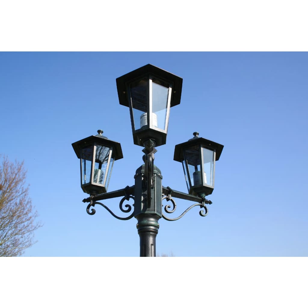 Vidaxl Garden Lanterne avec 3 bras 215 cm en aluminium vert foncé noir