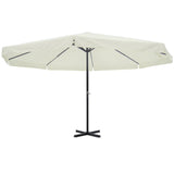 Vidaxl Parasol Samos 500 cm aluminijast bela