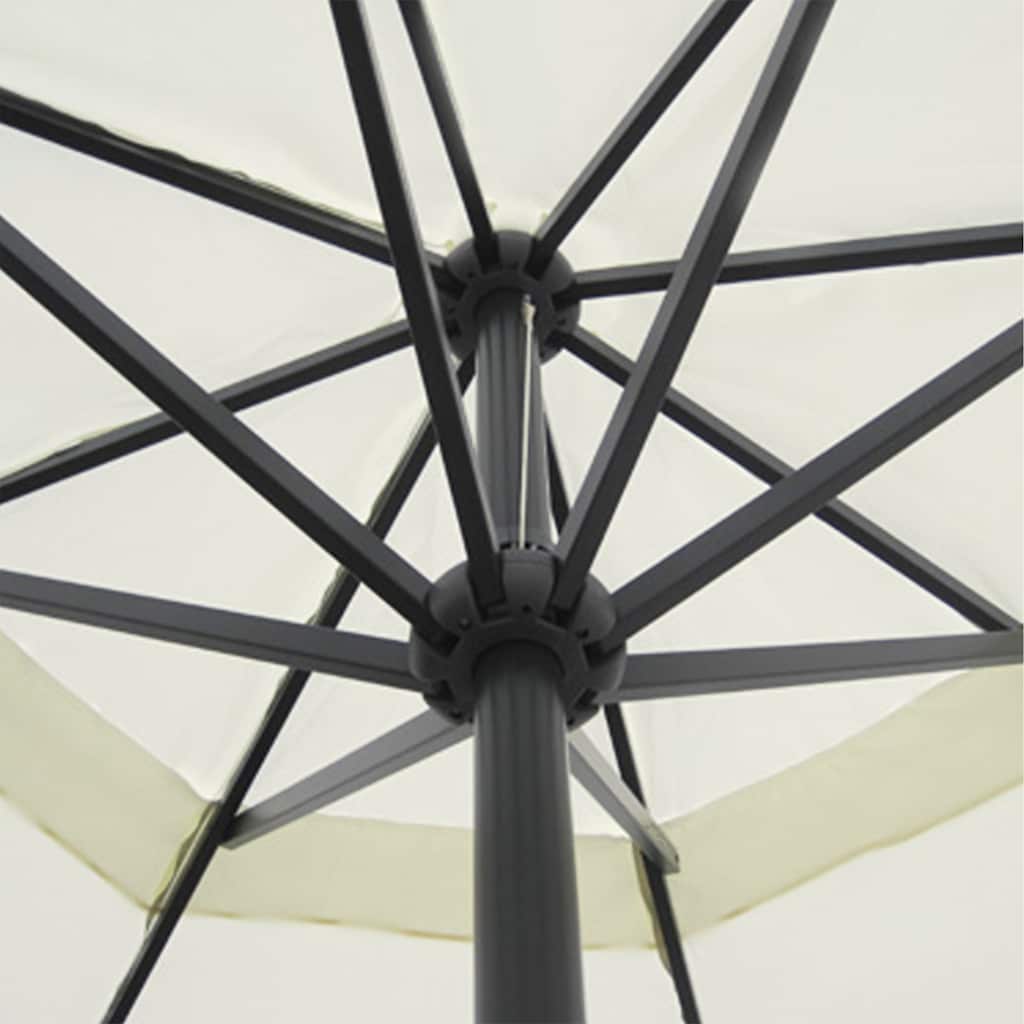 Vidaxl parasol samos 500 cm aluminium blanc