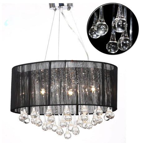 Chandelier Vidaxl avec 85 cristaux noirs
