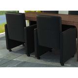Vidaxl eetkamerstoelen 2 st kunstleer zwart