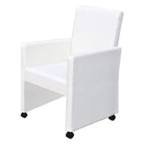 Vidaxl eetkamerstoelen 2 st kunstleer wit