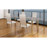 Vidaxl eetkamerstoelen 4 st kunstleer wit
