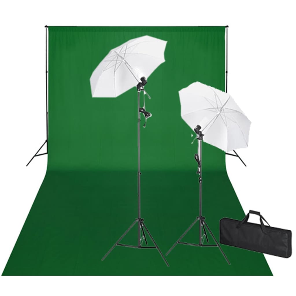 Sada Vidaxl Studio se zeleným pozadím a lampy 600x300 cm