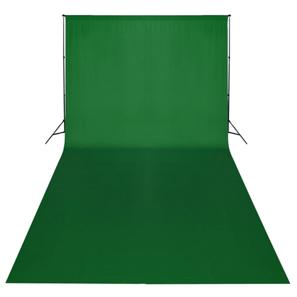 Ensemble de studio Vidaxl avec fond vert et lampes 600x300 cm