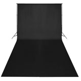 Vidaxl Studioset with black background and lamps 600x300 cm