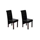 Vidaxl eetkamerstoelen 2 st kunstleer zwart