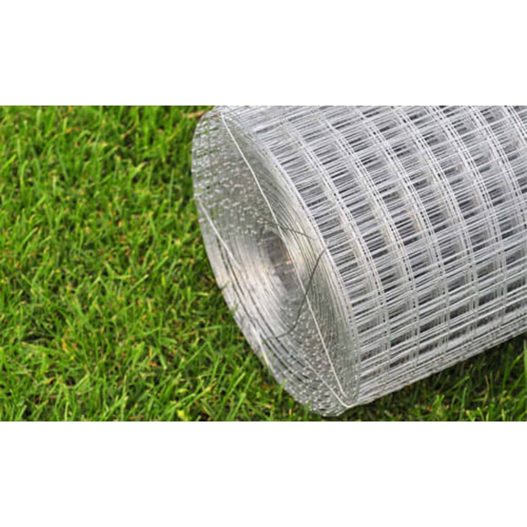 Vidaxl Fil Mesh carré 1x25 m en acier galvanisé en argent coloré